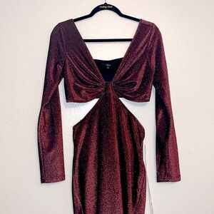 LULUS shimmery wine dress - Size M